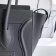 Celine Micro Luggage Tote Bag In Kohl Drummed Calfskin