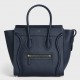 Celine Micro Luggage Tote Bag In Navy Blue Drummed Calfskin