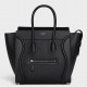 Celine Micro Luggage Tote Bag In Black Drummed Calfskin