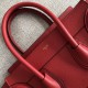 Celine Micro Luggage Tote Bag In Red Drummed Calfskin