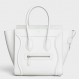 Celine Micro Luggage Tote Bag In White Drummed Calfskin