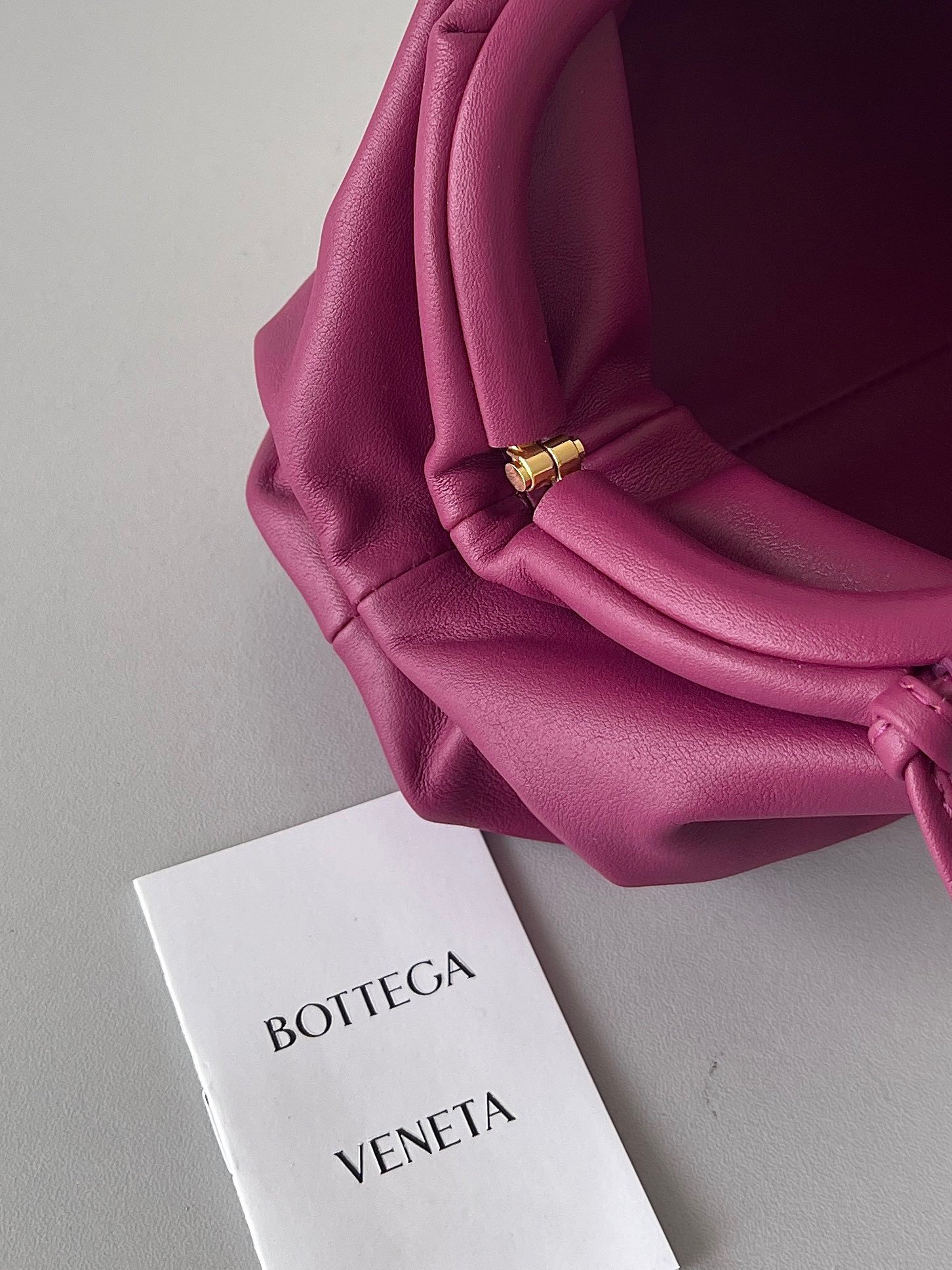 Bottega Veneta Mini Pouch with Strap in Cinnabar Calfskin