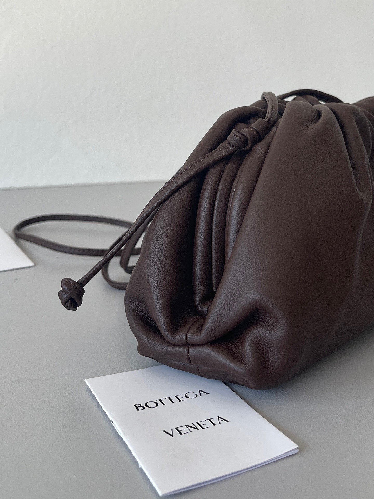 Bottega Veneta Mini Pouch with Strap in Fondant Calfskin