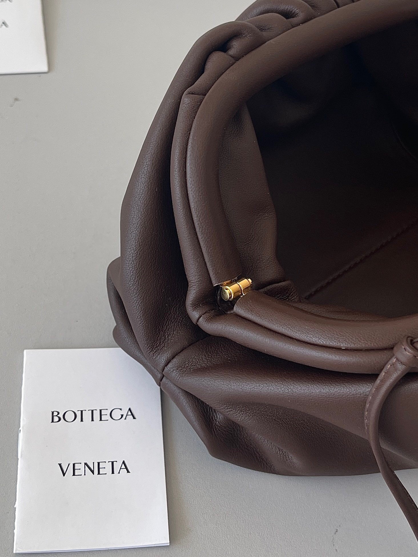 Bottega Veneta Mini Pouch with Strap in Grape Calfskin