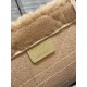 Dior Large Book Tote Bag In Beige Cannage Shearling