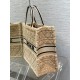 Dior Large Book Tote Bag In Beige Cannage Shearling