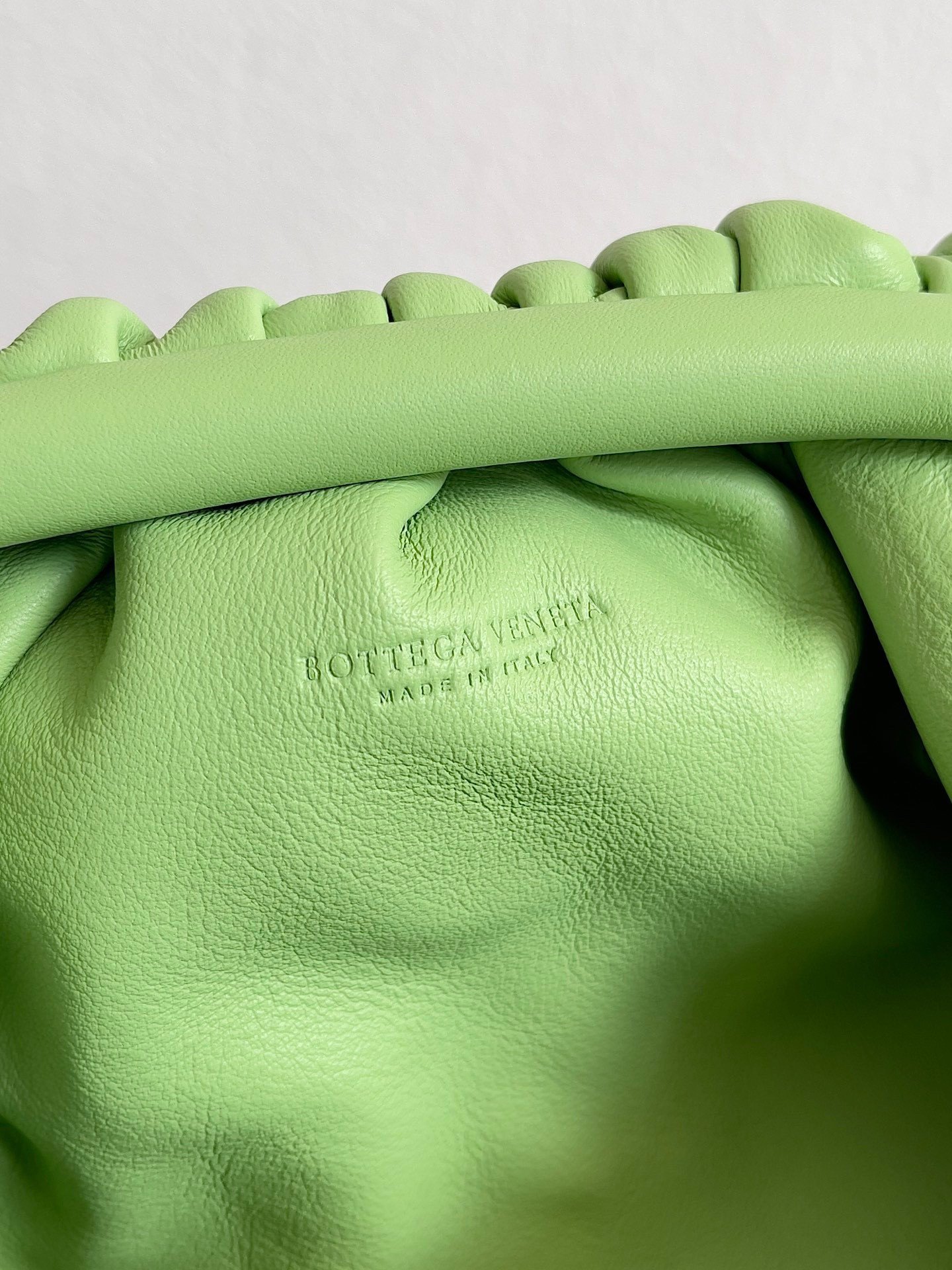 Bottega Veneta Mini Pouch with Strap in Pistachio Calfskin