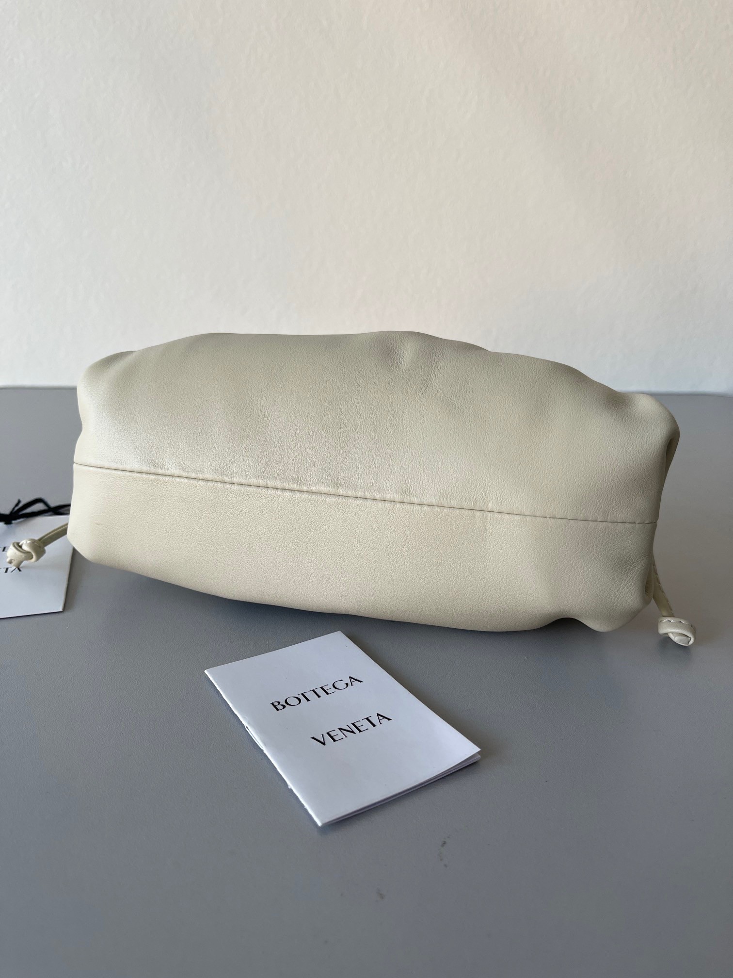 Bottega Veneta Mini Pouch with Strap in Ivory Calfskin