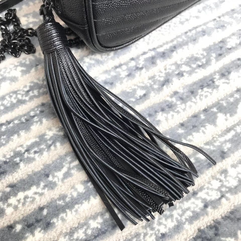 Saint Laurent Lou Mini Bag In Noir Calfskin