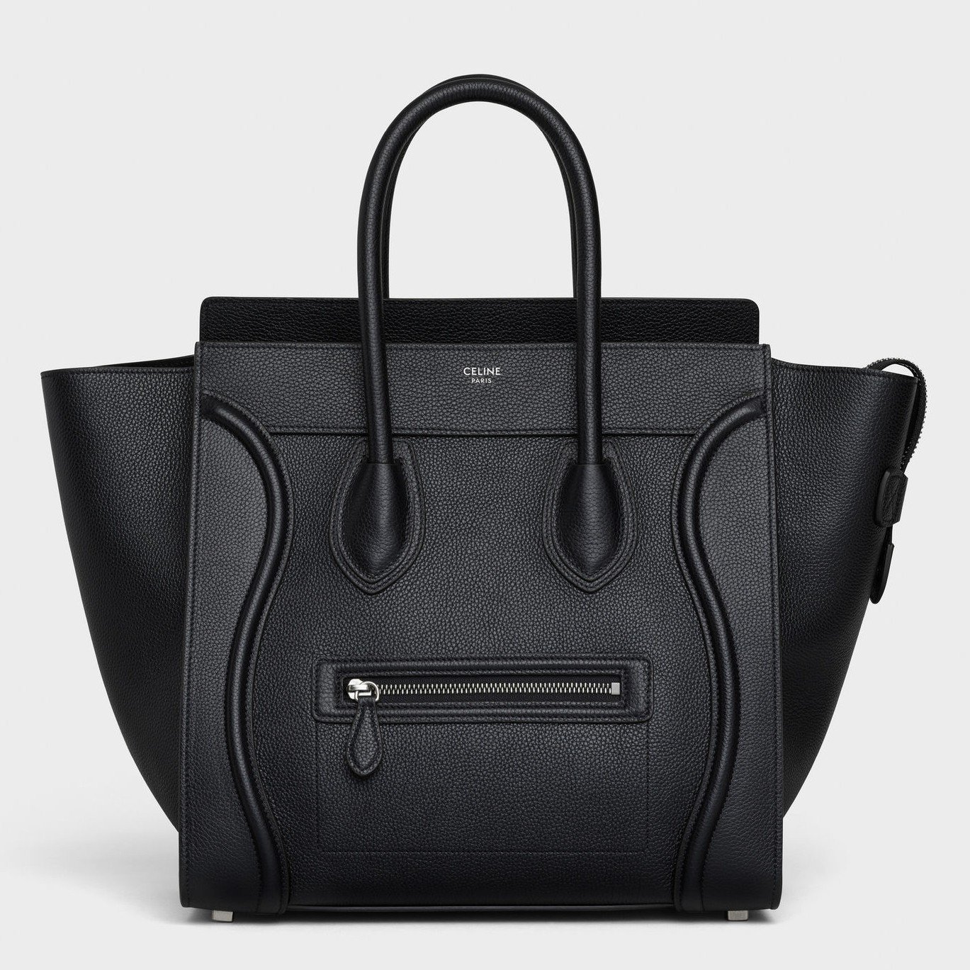 Celine Mini Luggage Tote Bag In Black Drummed Calfskin