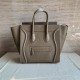 Celine Mini Luggage Tote Bag In Souris Drummed Calfskin