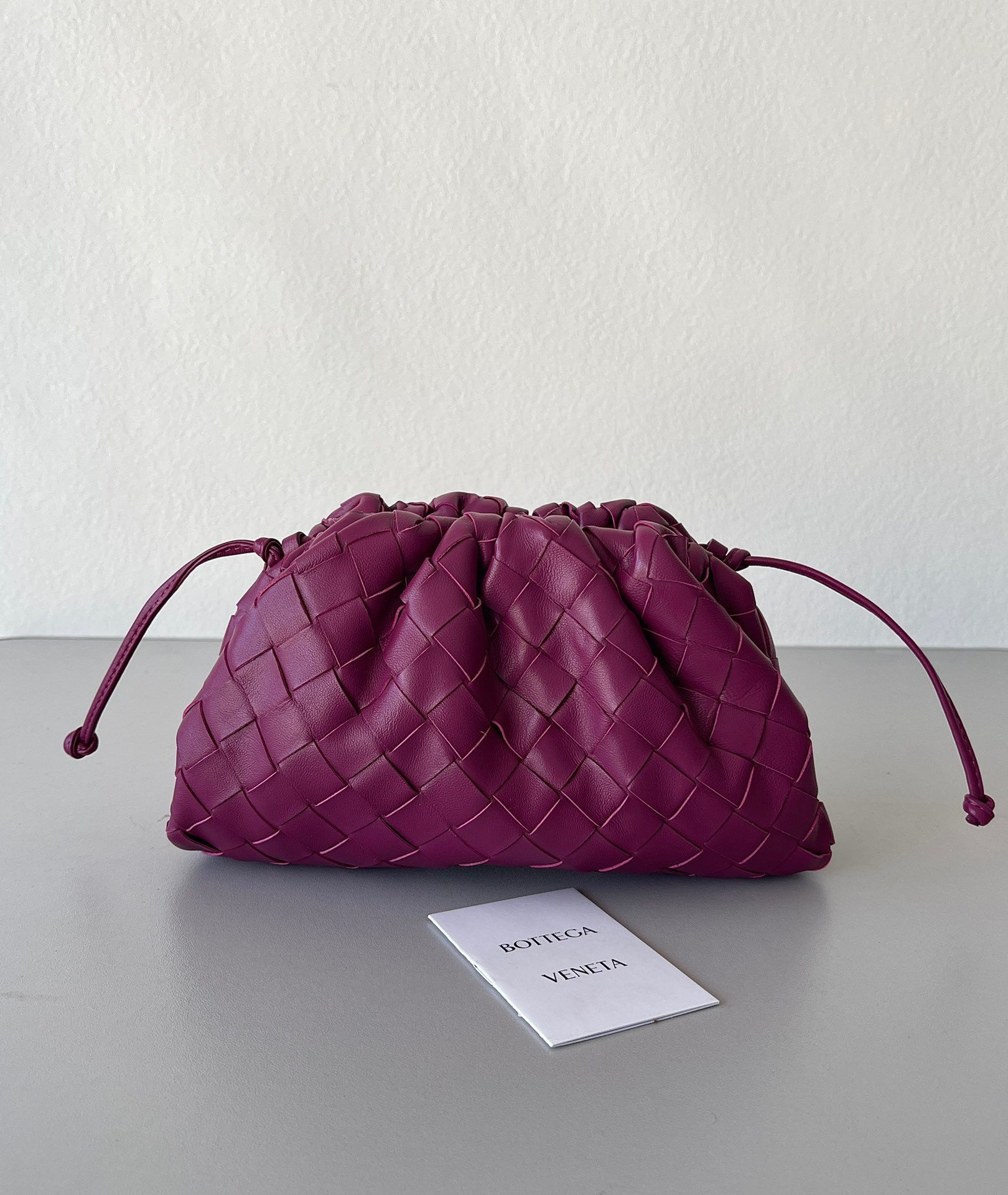 Bottega Veneta Mini Pouch with Strap in Cinnabar Intrecciato Lambskin