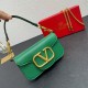 Valentino Loco Small Shoulder Bag In Green Calfskin