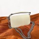 Valentino Loco Small Shoulder White Bag with Crystals Logo