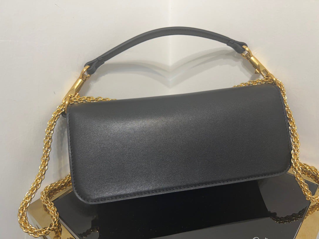 Valentino Loco Large Shoulder Bag In Black Calfskin