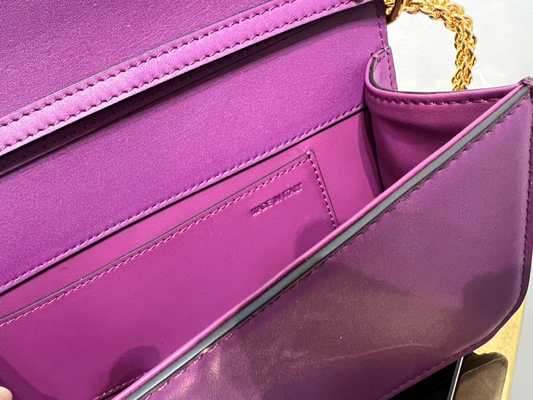 Valentino Loco Large Shoulder Bag In Purple Calfskin