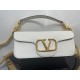 Valentino Loco Large Shoulder Bag In White Calfskin