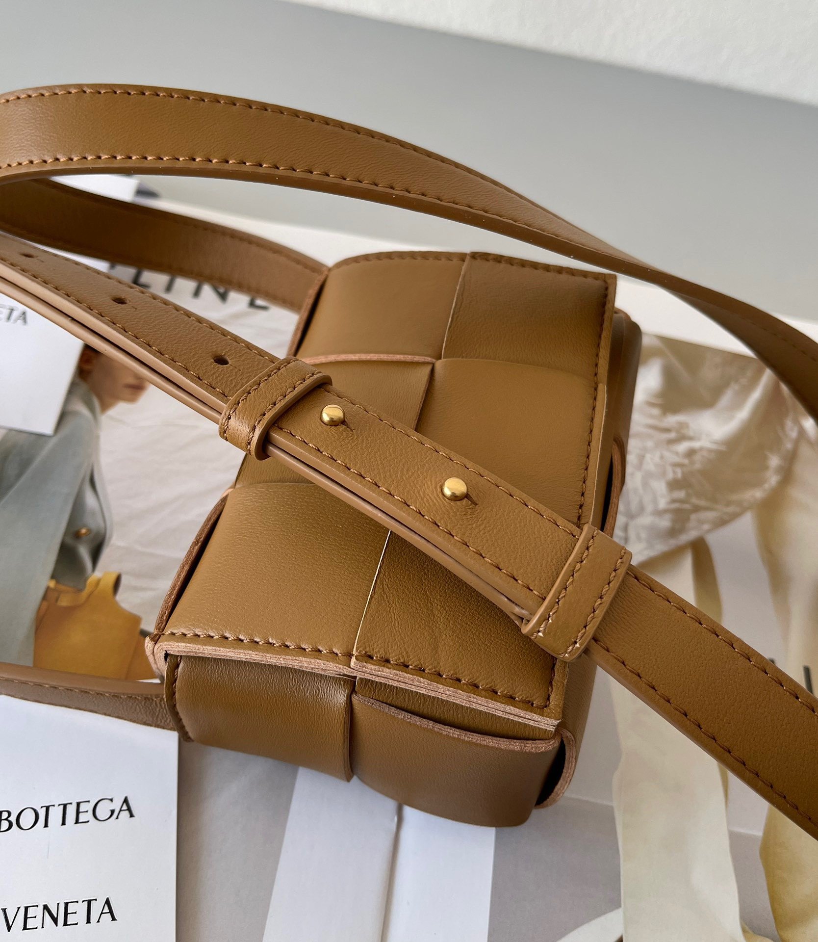 Bottega Veneta Candy Cassette Bag In Acorn Lambskin