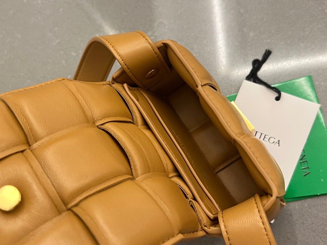 Bottega Veneta Candy Padded Cassette Bag In Camel Lambskin