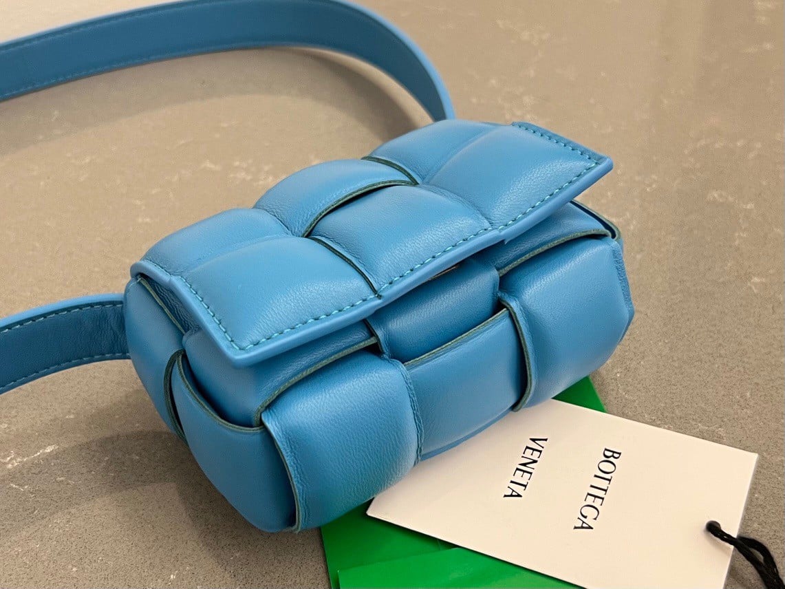 Bottega Veneta Candy Padded Cassette Bag In Pool Lambskin