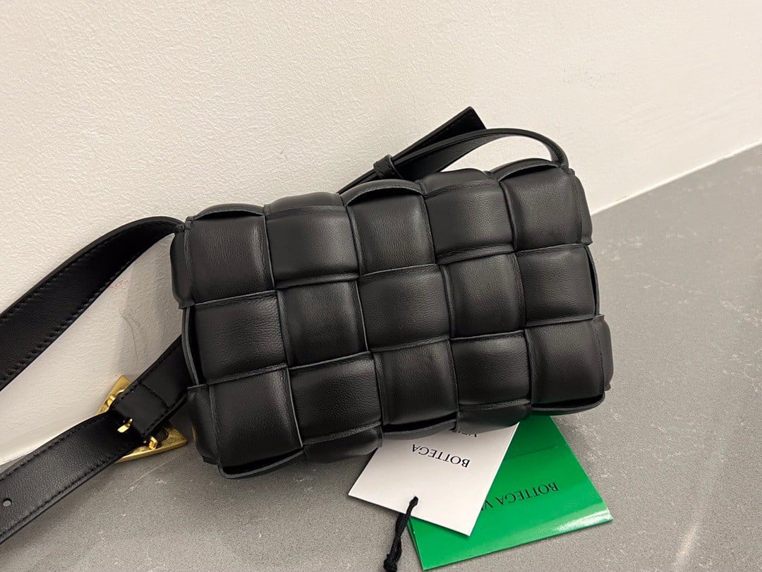 Bottega Veneta Small Padded Cassette Bag In Black Lambskin