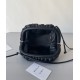 Bottega Veneta Mini Pouch with Strap in Black Intrecciato Lambskin