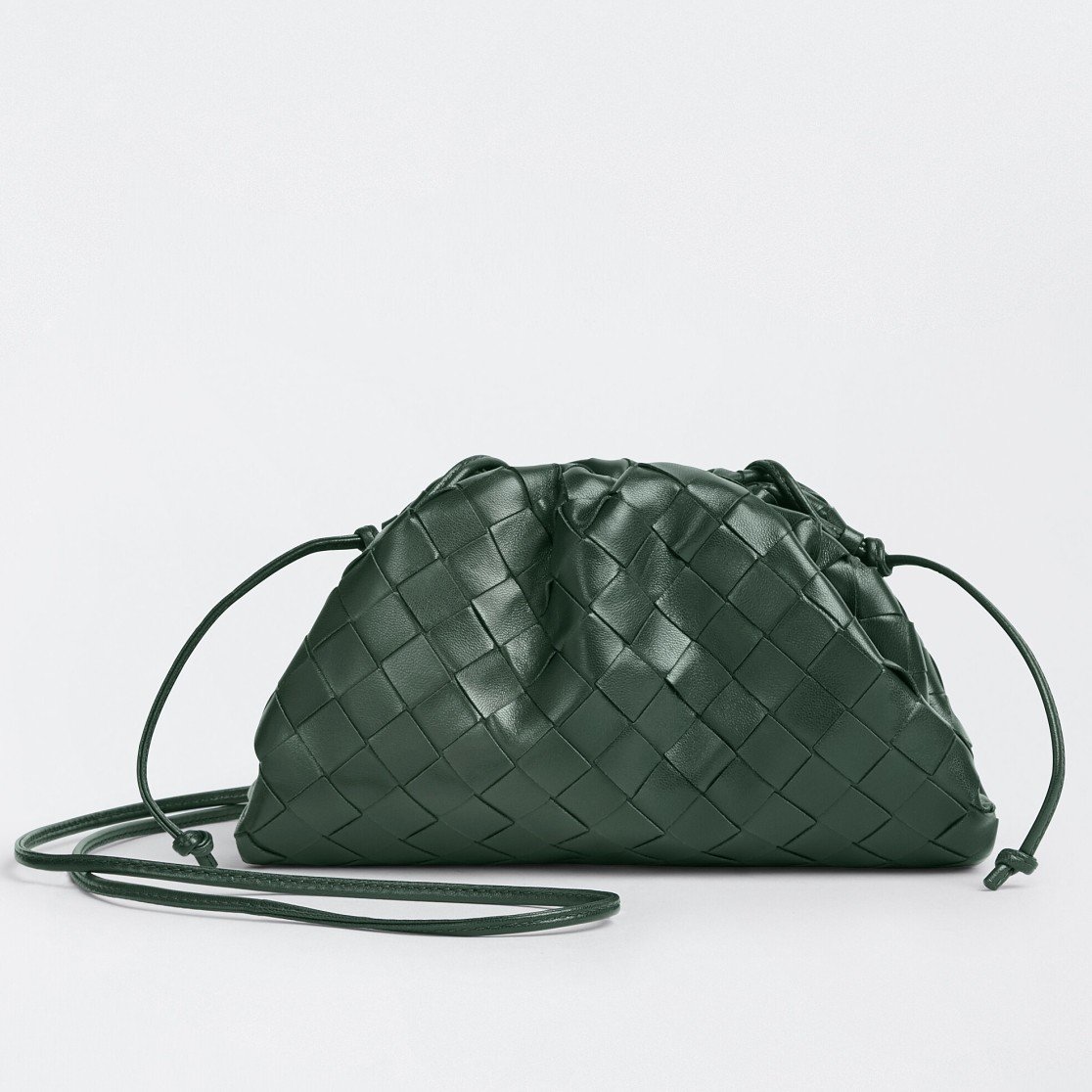 Bottega Veneta Mini Pouch with Strap in Raintree Intrecciato Lambskin