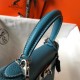 Hermes Kelly 25cm Retourne Bag in Blue Jean Clemence Leather PHW