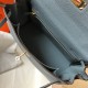 Hermes Kelly 25cm Retourne Bag in Blue Lin Clemence Leather GHW