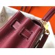 Hermes Kelly 25cm Retourne Bag in Bordeaux Clemence Leather GHW