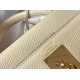 Hermes Kelly 25cm Retourne Bag in Craie Clemence Leather GHW