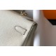 Hermes Kelly 25cm Retourne Bag in Craie Clemence Leather GHW