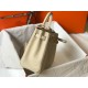 Hermes Kelly 25cm Retourne Bag in Craie Clemence Leather GHW