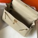 Hermes Kelly 25cm Retourne Bag in Craie Clemence Leather GHW