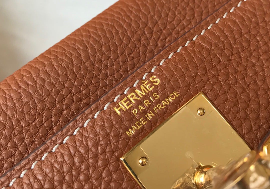 Hermes Kelly 25cm Retourne Bag in Gold Clemence Leather GHW