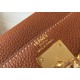 Hermes Kelly 25cm Retourne Bag in Gold Clemence Leather GHW