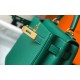 Hermes Kelly 25cm Retourne Bag in Malachite Clemence Leather GHW