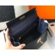 Hermes Kelly 25cm Retourne Bag in Navy Blue Clemence Leather GHW