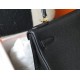 Hermes Kelly 25cm Retourne Bag in Black Clemence Leather GHW