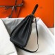 Hermes Kelly 25cm Retourne Bag in Black Clemence Leather GHW