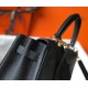 Hermes Kelly 25cm Retourne Bag in Black Clemence Leather GHW