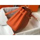 Hermes Kelly 25cm Retourne Bag in Orange Clemence Leather GHW