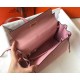 Hermes Kelly 25cm Retourne Bag in Pink Clemence Leather GHW