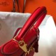 Hermes Kelly 25cm Retourne Bag in Red Clemence Leather GHW