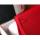 Hermes Kelly 25cm Retourne Bag in Red Clemence Leather GHW