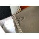 Hermes Kelly 25cm Retourne Bag in Taupe Clemence Leather GHW