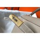 Hermes Kelly 25cm Retourne Bag in Tourterelle Clemence Leather GHW