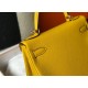 Hermes Kelly 25cm Retourne Bag in Jaune Ambre Clemence Leather GHW