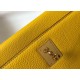 Hermes Kelly 25cm Retourne Bag in Jaune Ambre Clemence Leather GHW