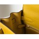 Hermes Kelly 25cm Retourne Bag in Jaune Ambre Clemence Leather GHW